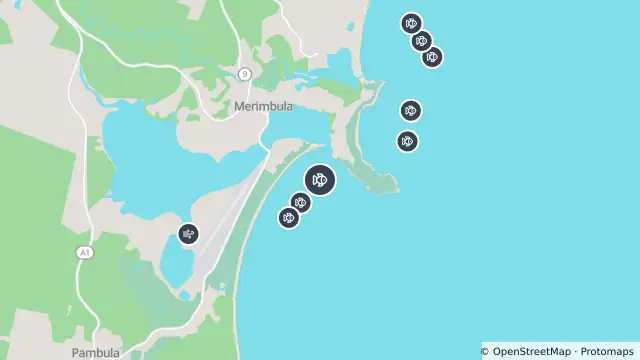 Map of Smart Drumline Location — Merimbula Beach and nearby items