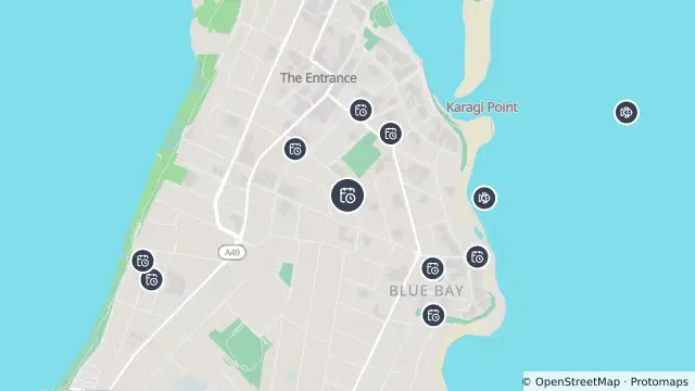 Map of Planned Power Outage — The Entrance and nearby items