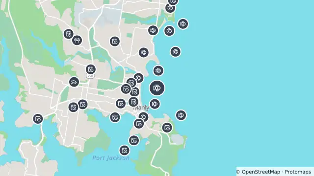 Map of Drone Surveillance Location — North Steyne Beach and nearby items