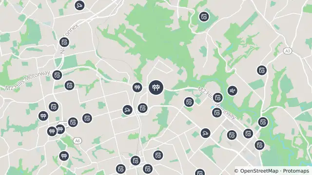 Map of Scheduled Roadwork Maintenance — M2 Motorway, Epping To Baulkham Hills and nearby items