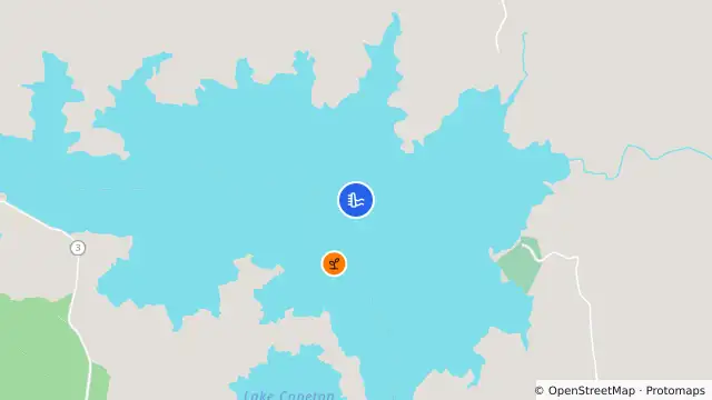Map of Copeton Dam and nearby items