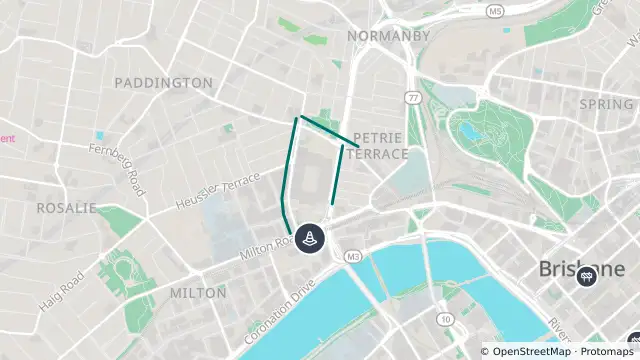 Map of Special Event — Castlemaine Street / Caxton Street / Hale Street / Milton Road — Milton / Paddington / Petrie Terrace and nearby items