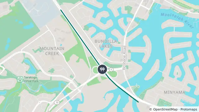 Map of Roadworks — Nicklin Way / Sunshine Motorway — Minyama / Mooloolaba and nearby items