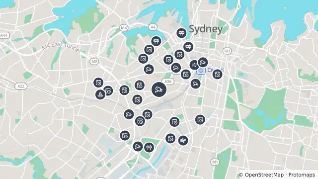 Map of City Road (Newtown) and nearby items
