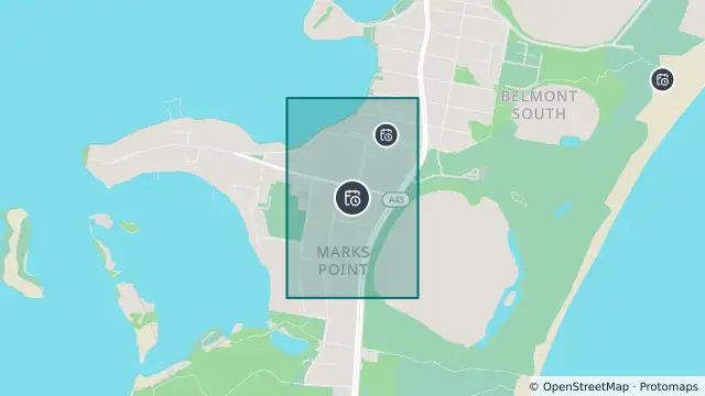 Map of Planned Power Outage — Marks Point and nearby items