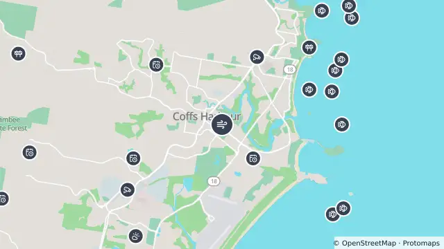 Map of Air Quality — Coffs Harbour and nearby items