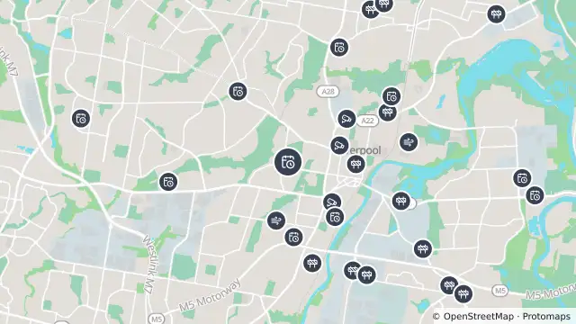 Map of Planned Power Outage — Liverpool and nearby items
