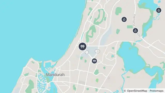 Map of Mandurah Rd At Gordon Rd, Meadow Springs - Landscaping Works Detour and nearby items