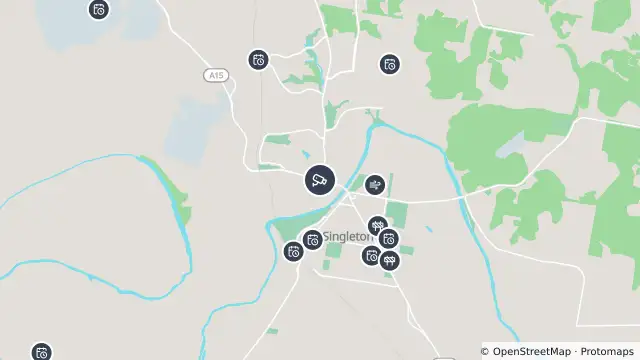 Map of New England Highway (Singleton) and nearby items