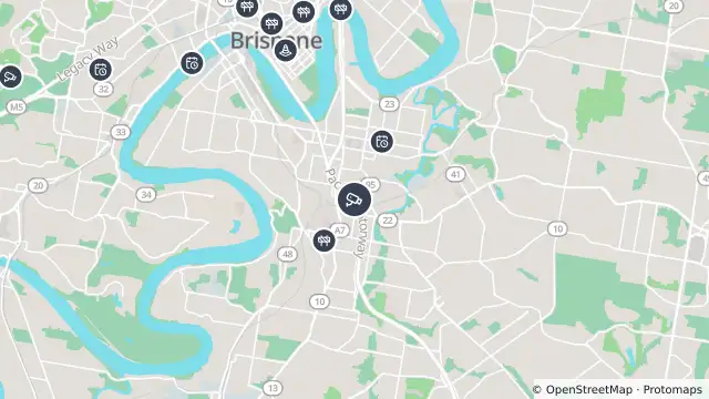 Map of Woolloongabba - Pacific Motorway & Arrow Street - Northwest and nearby items