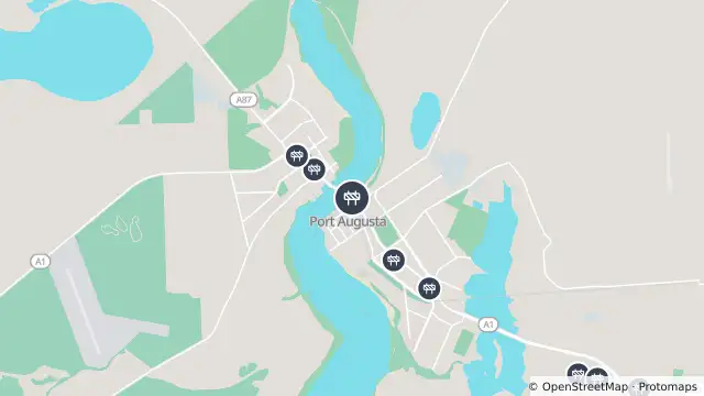 Map of Maintenance — Eyre Highway, Port Augusta and nearby items