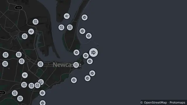 Map of Shark Net Location — Nobbys Beach and nearby items