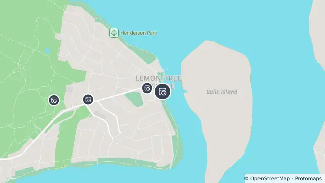 Map of Planned Power Outage — Lemon Tree Passage and nearby items