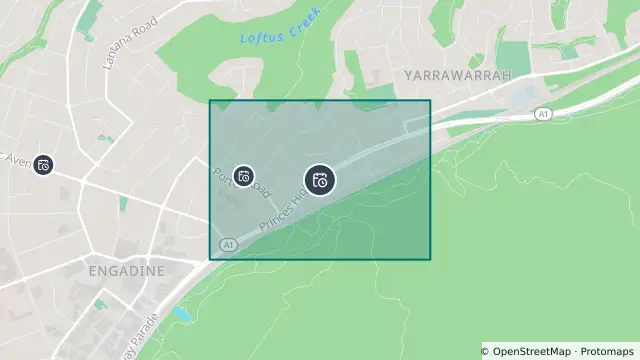 Map of Planned Power Outage — Engadine, Yarrawarrah and nearby items