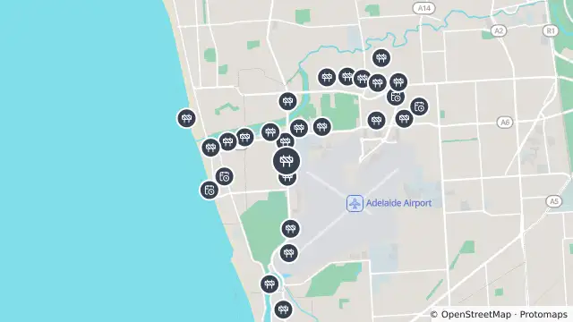 Map of Mowing — Tapleys Hill Road, Adelaide Airport and nearby items