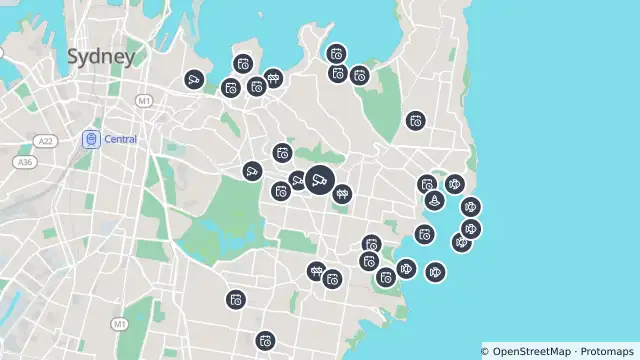Map of Old South Head Road (Bondi Junction) and nearby items