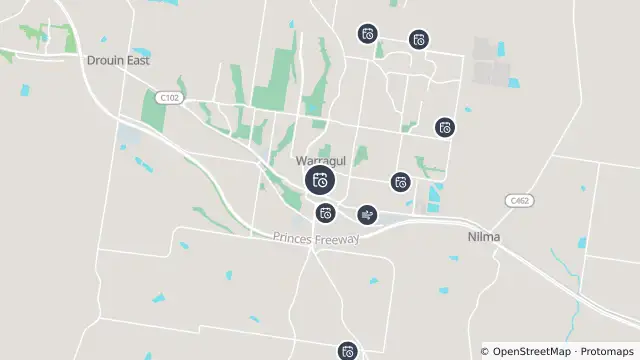 Map of Planned Power Outage — Warragul and nearby items
