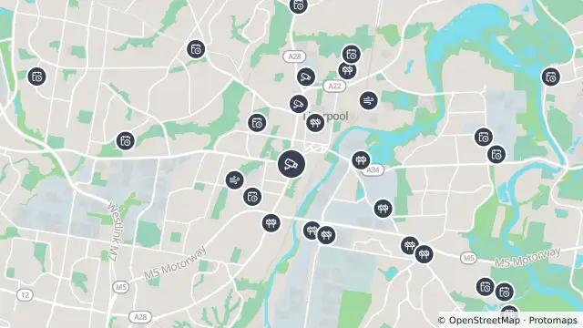 Map of Hume Highway South (Liverpool) and nearby items