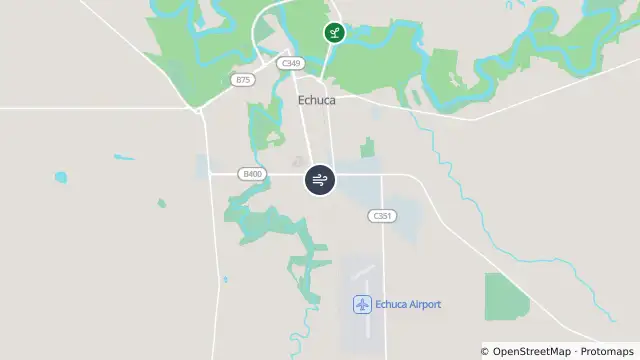 Map of Echuca and nearby items