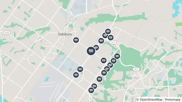 Map of Mowing — Park Terrace, Brahma Lodge and nearby items