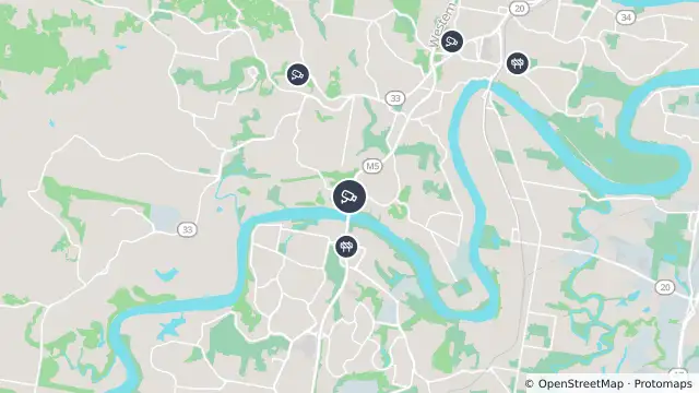 Map of Fig Tree Pocket - Centenary Highway Bridge - Brisbane River - South and nearby items