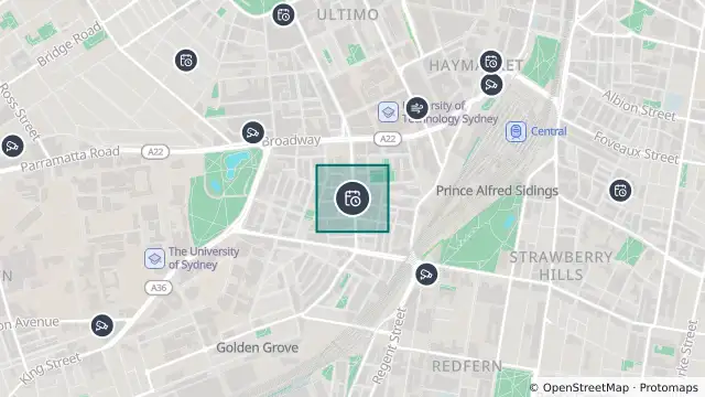 Map of Planned Power Outage — Chippendale and nearby items