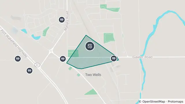 Map of Planned Power Outage — Two Wells and nearby items