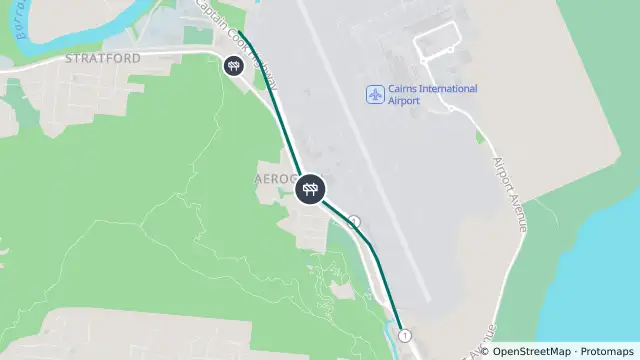 Map of Roadworks — Captain Cook Highway — Aeroglen / Stratford and nearby items