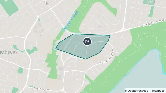 Map of Planned Power Outage — Airds, Bradbury and nearby items