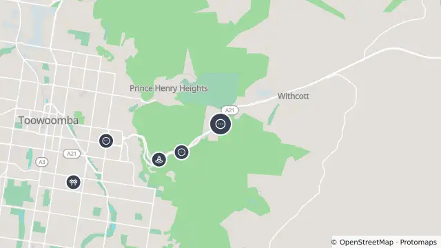 Map of Toowoomba - Bottom Of Range - East and nearby items