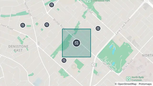 Map of Planned Power Outage — North Ryde, Ryde and nearby items