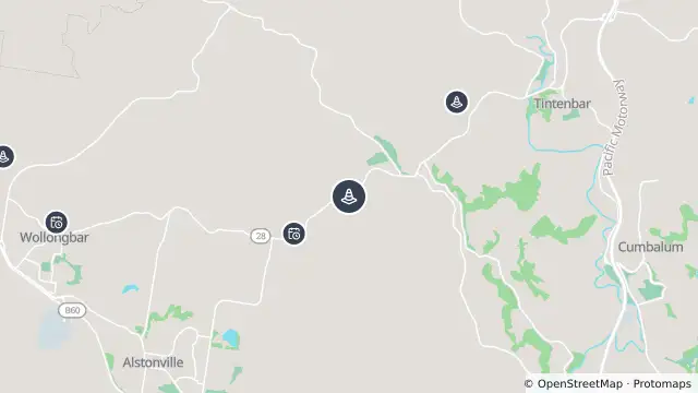 Map of Hazard Landslide — Teven Road, Teven and nearby items