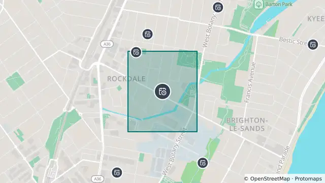 Map of Planned Power Outage — Brighton-Le-Sands, Rockdale and nearby items
