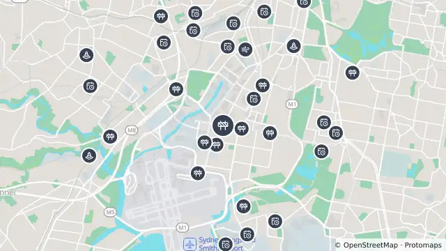 Map of Scheduled Roadwork Maintenance — Gardeners Road, Rosebery and nearby items