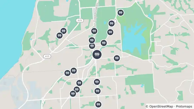 Map of Shoulder Work — Main South Road, Trott Park and nearby items