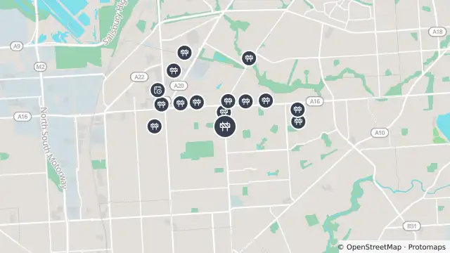 Map of Powerline Work — Hampstead Road, Northfield and nearby items