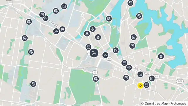 Map of M4 Western Motorway (Olympic Park) and nearby items