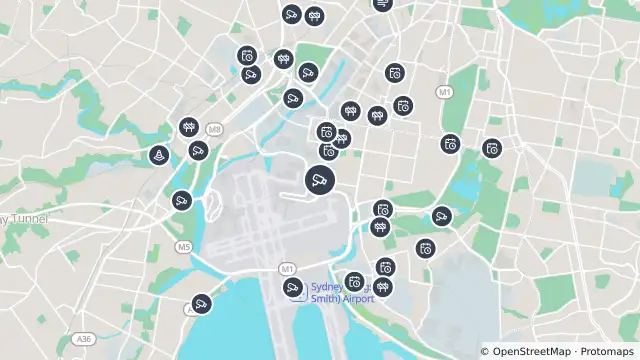 Map of Oriordan Street (Mascot) and nearby items
