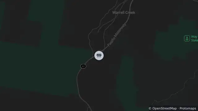 Map of Scheduled Roadwork Bridge Work — Browns Crossing Road, Warrell Creek and nearby items