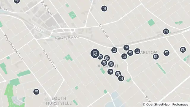 Map of Planned Power Outage — Allawah and nearby items