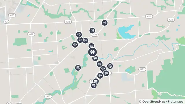 Map of Mowing — Sudholz Road, Windsor Gardens and nearby items