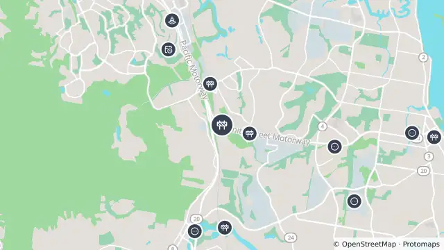 Map of Roadworks — Smith Street Off Ramp — Arundel and nearby items