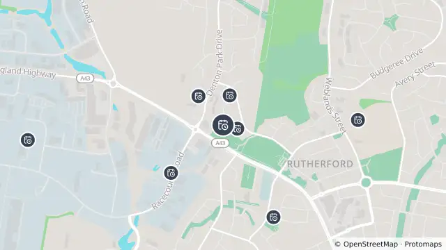 Map of Planned Power Outage — Rutherford and nearby items