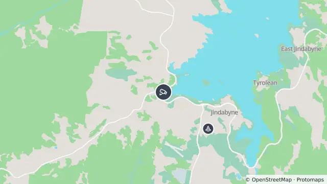 Map of Kosciuszko Rd & Alpine Way (Jindabyne) and nearby items