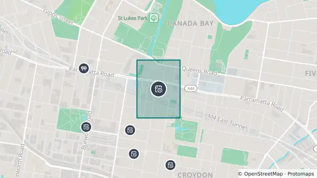 Map of Planned Power Outage — Burwood, Five Dock and nearby items