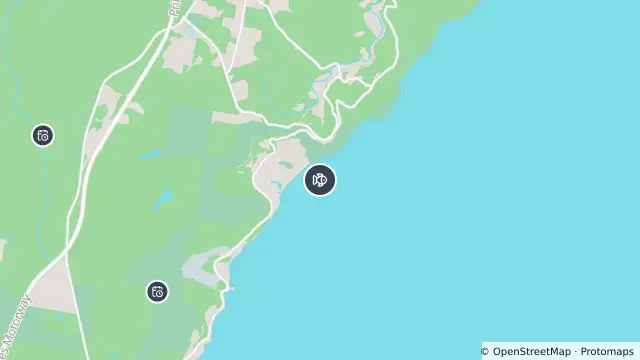Map of Tagged Shark Receiver — Stanwell Park Beach and nearby items