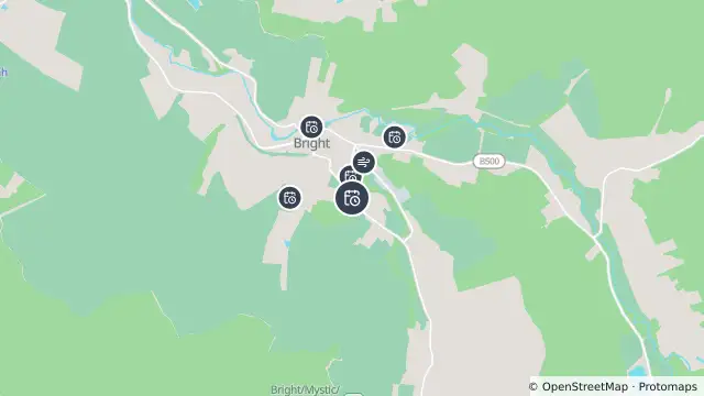 Map of Planned Power Outage — Bright and nearby items