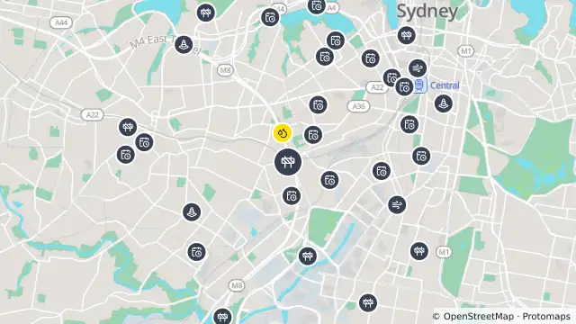 Map of Scheduled Roadwork Power Pole/Line Repairs — Enmore Road, Newtown and nearby items