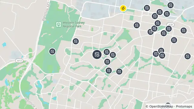 Map of Planned Power Outage — Greenfield Park and nearby items