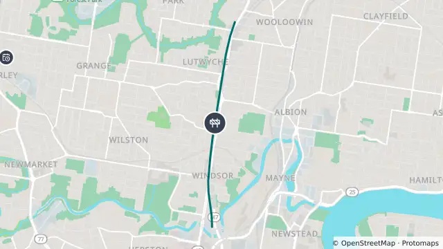 Map of Roadworks — Airport Link Tunnel — Lutwyche / Windsor and nearby items